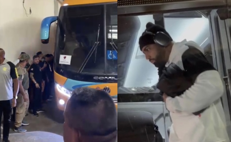 Jogadores do Flamengo chegam na Arena da Amazônia; veja vídeos