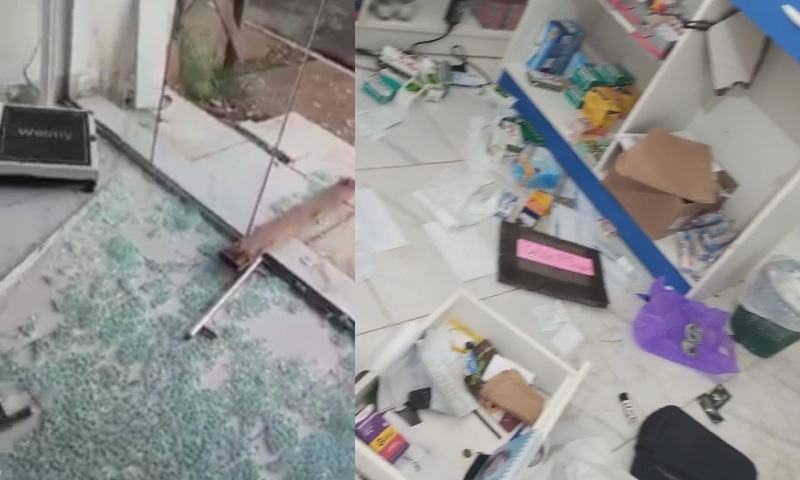 ‘Bandidagem sem limites’: criminosos saqueiam farmácia em Novo Airão; veja vídeo