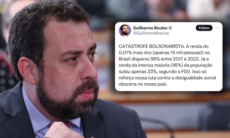 Boulos apaga postagem após citar aumento de renda dos mais pobres na gestão de Bolsonaro