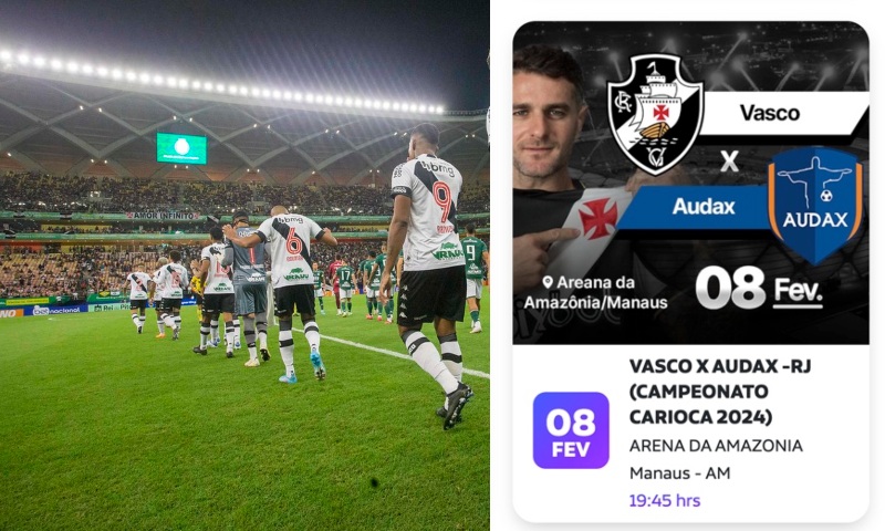 CONFIRMADO: Vasco da Gama x Audax na Arena da Amazônia acontece dia 8 de fevereiro; veja ingressos
