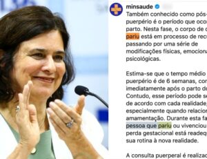 Ministério da Saúde substitui as palavras 'Mulher' e 'Mãe' por 'Pessoa que Pariu' em campanha sobre pós-parto