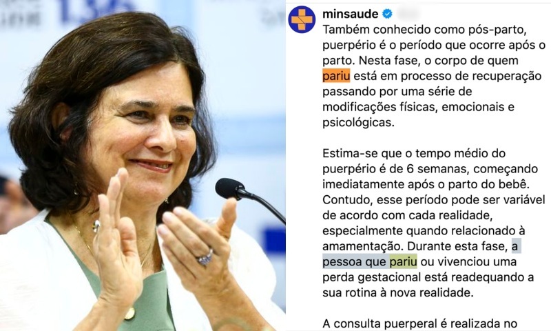 Ministério da Saúde substitui as palavras ‘Mulher’ e ‘Mãe’ por ‘Pessoa que Pariu’ em campanha sobre pós-parto