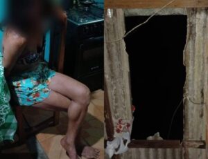 Vulgo "morcega" é presa após invadir casa pelo telhado para roubar; veja cena