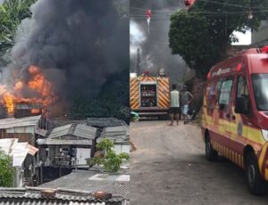 URGENTE: casa pega fogo na comunidade do Bairro do Céu, no Centro de Manaus; veja vídeos