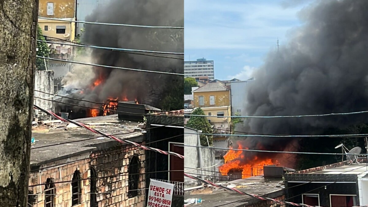 Incêndio atingiu mais de 30 casas de madeira no Centro de Manaus neste sábado (20)