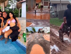 Prefeito de Boca do Acre na "farra com novinhas" enquanto cidade sofre com Buraqueira e Lamaçal; veja vídeo