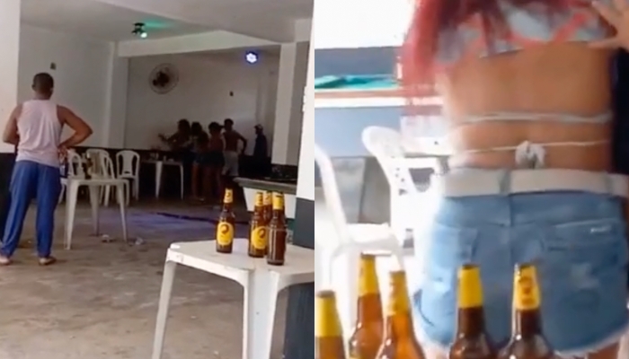 Blindada endem0ni4da mete garrafa de litrão no pesc0ço da amiga durante bebedeira; veja vídeo