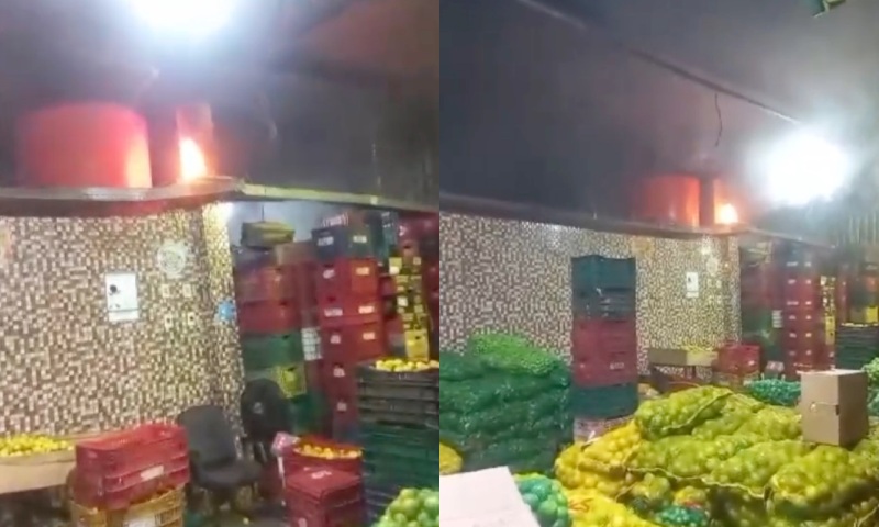 Feira da Manaus moderna pega fogo e trabalhadores se unem para apagar incêndio; veja vídeo