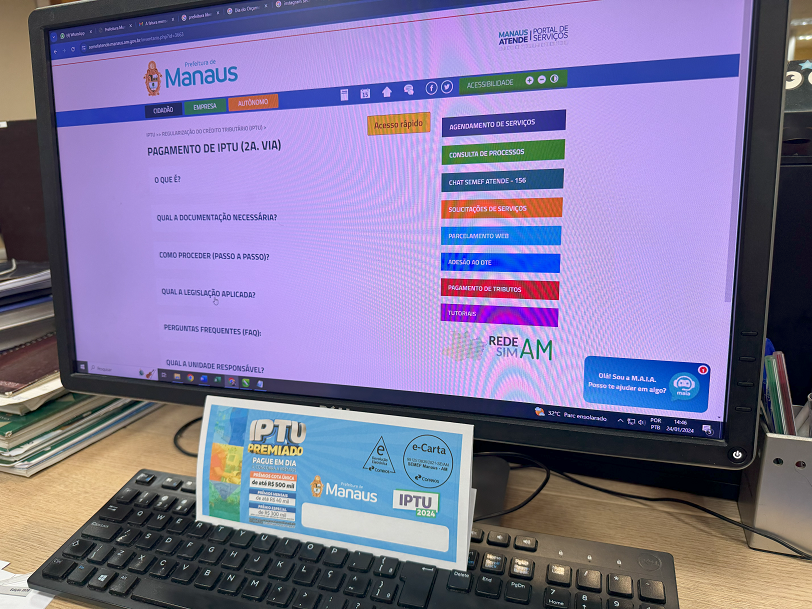 Prefeitura de Manaus disponibiliza notificações e guias do IPTU 2024 via web