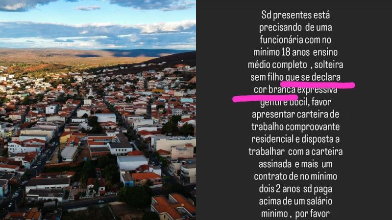 “Sem filhos e cor branca”: loja é acusada de racismo em anúncio de vaga de emprego