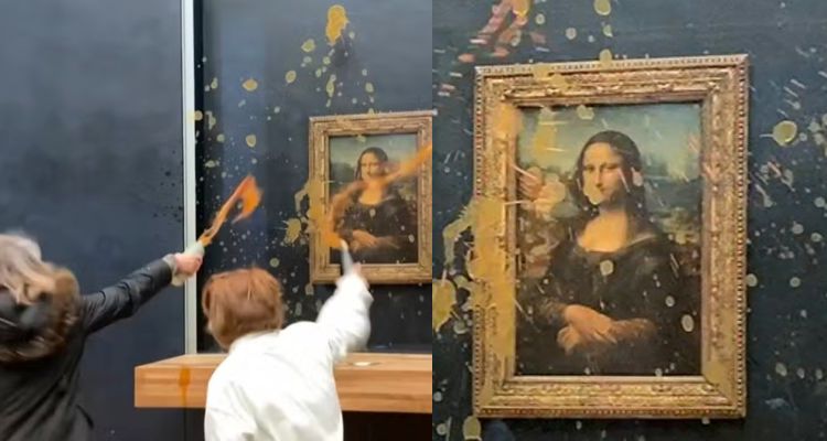 Pintura da Mona Lisa é atac4da com sopa em Paris por ativistas; veja vídeo