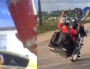 Entregador é visto bebendo e dando "grau" na moto momentos antes de ac1dente f4tal; veja vídeo
