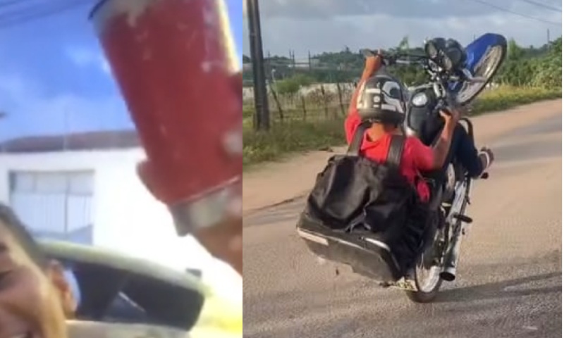 Entregador é visto bebendo e dando “grau” na moto momentos antes de ac1dente f4tal; veja vídeo