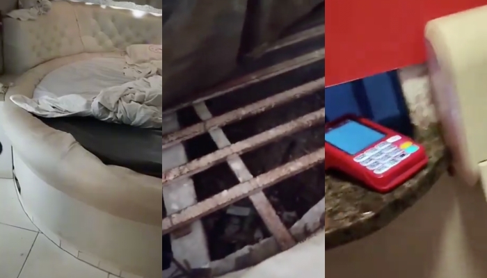 Barraco: mulher vai pro motel fazer amor e descobre ‘poço dos infernos’ debaixo da cama; veja vídeo