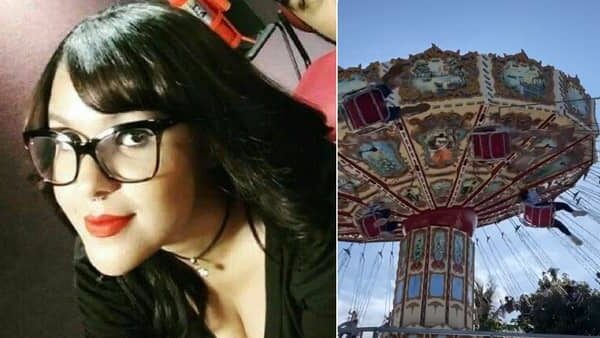 M0rre professora arremessada de brinquedo no parque de diversões