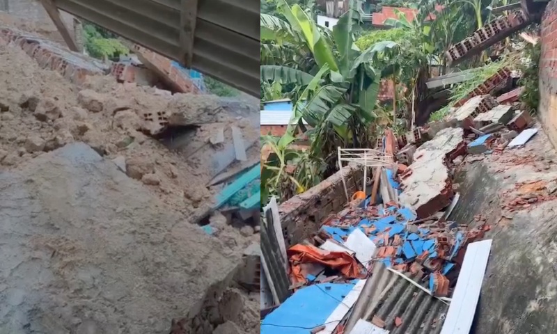 Chuva em Manaus: família é resgatada após casa desabar no Colônia Terra Nova