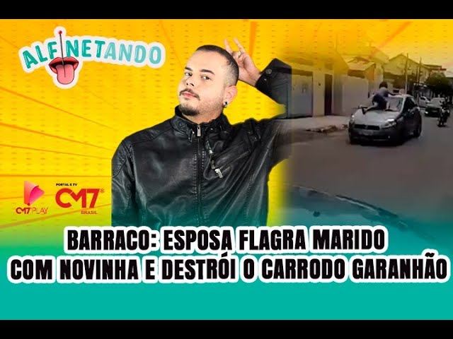 Barraco: esposa flagra marido com novinha e destrói o carro do garanhão