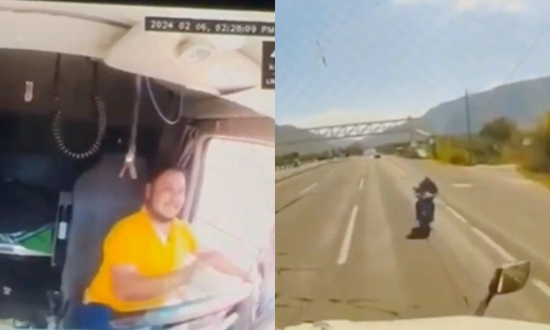 Tragédia: motorista de caminhão fica traumatizado após motoqueiro invadir a contramão; veja vídeo