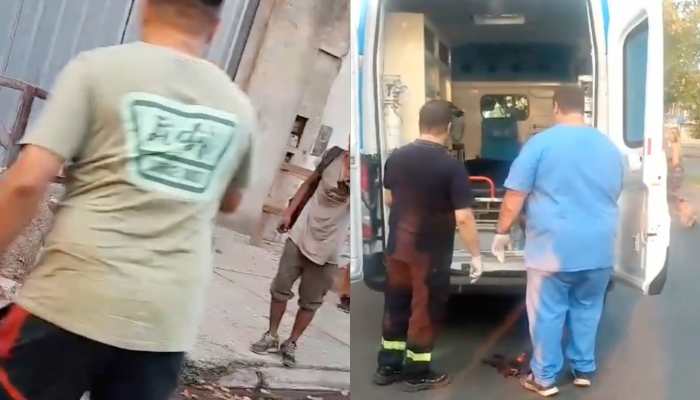 Veja momento que homem tem 90% do c0rpo queim4do enquanto tentava furtar cabos de energia