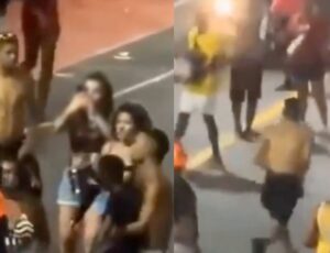 Marginal dá socã0 em mulher após roubar o celular dela no Carnaval; veja vídeo