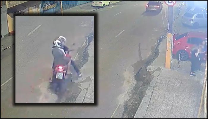 Mulheres são assalt4d4s em frente de casa no Centro de Manaus; veja vídeo