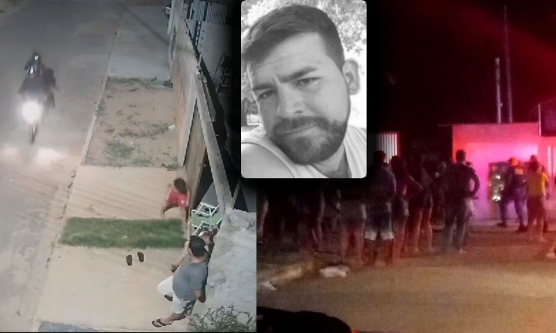 Veja momento em que pistoleir0s chegam em moto e execut4m homem na frente da família; CENAS F0RTES