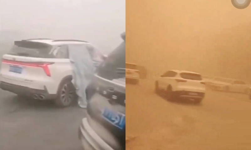 Tempestades de areia varrem cidades na China e quebram janelas de carros; veja vídeo