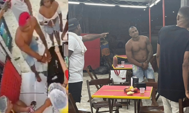 Valentão recebe ‘chá de cadeira e massagem’ após agred1r funcionária de lanchonete; veja vídeo