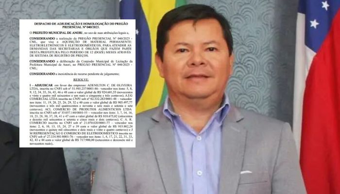 Prefeito Regis Nazaré firma contrato de mais de R$ 4 milhões para a compra de eletrônicos e gera revolta em Anori