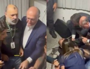 Jornalista tem mal súbito e é socorrido por Geraldo Alckmin durante coletiva em Manaus; veja vídeo