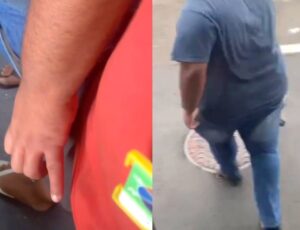'Tá me estranhado': homem leva 'baculejo' após querer fazer 'carinho do mindinho' dentro de busão; veja vídeo