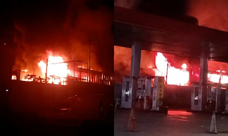 Incêndio na madrugada: fábrica fica completamente destruída após pegar fogo no Tarumã; veja vídeo