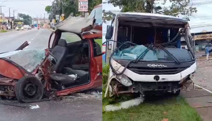 Motoristas ficam gr4vemente f3ridos em acidente no bairro Planalto; veja vídeo