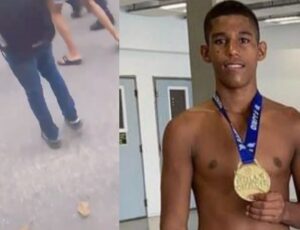 Covardia: jovem é espanc4do por bando após se defender na saída da escola; veja vídeo