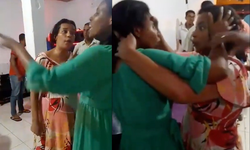 Com medo de serem ‘talaricadas’, irmãs tentam expulsar demônios uma da outra na igreja; veja vídeo