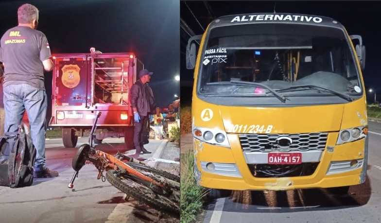 Ciclista voltava do trabalho quando m0rreu esmag4d0 por ‘Amarelinho’ em Manaus; veja