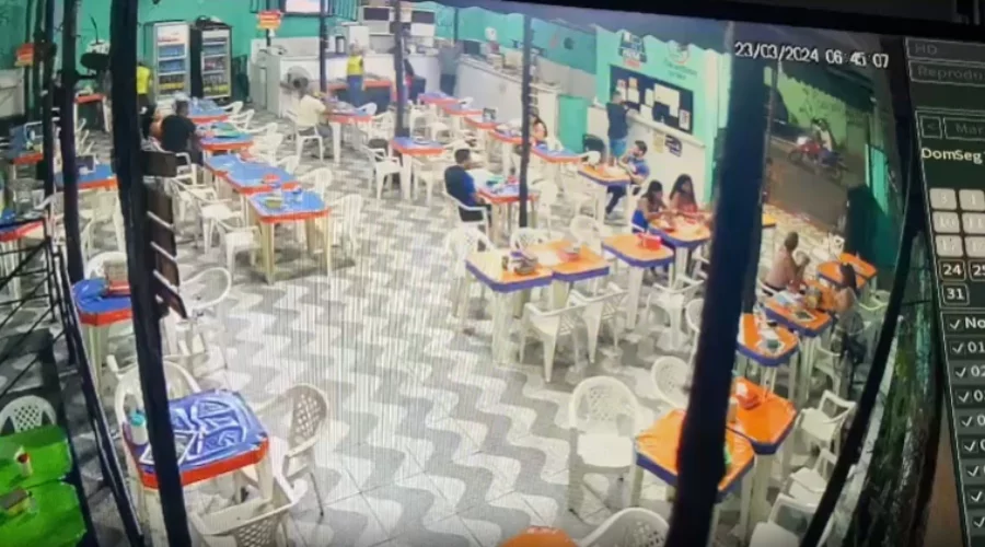 Veja momento em que bandidos fazem arrastão no Café da Manhã Tradicional em Manaus