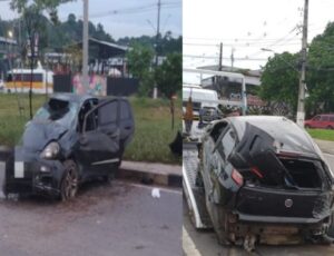 Motorista perde controle de carro e causa grave acidente na Avenida das Torres; veja