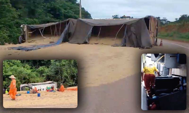 CENAS F0RTES: passageiros de micro-ônibus v0mitam s4ngue após serem atingidos por carreta; veja vídeos