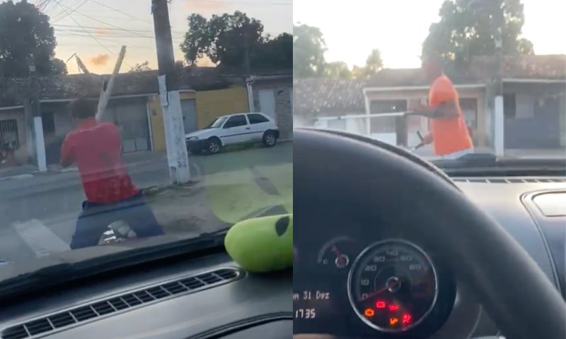 “Só na muletada”: pedintes brig4m na rua para ver quem vai ficar com o ‘ponto da esmola’; veja vídeo