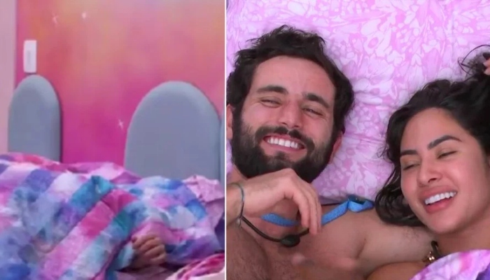 Clima quente: Isabelle e Matteus vão para de baixo do edredom no ‘BBB 24’; veja vídeo