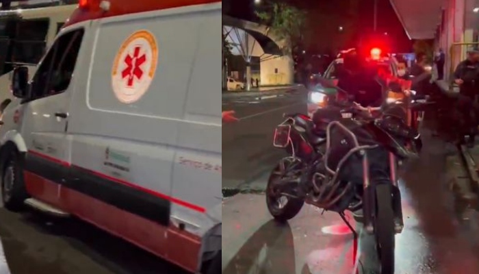 Motoqueiros sofrem acidente na Avenida Constantino Nery