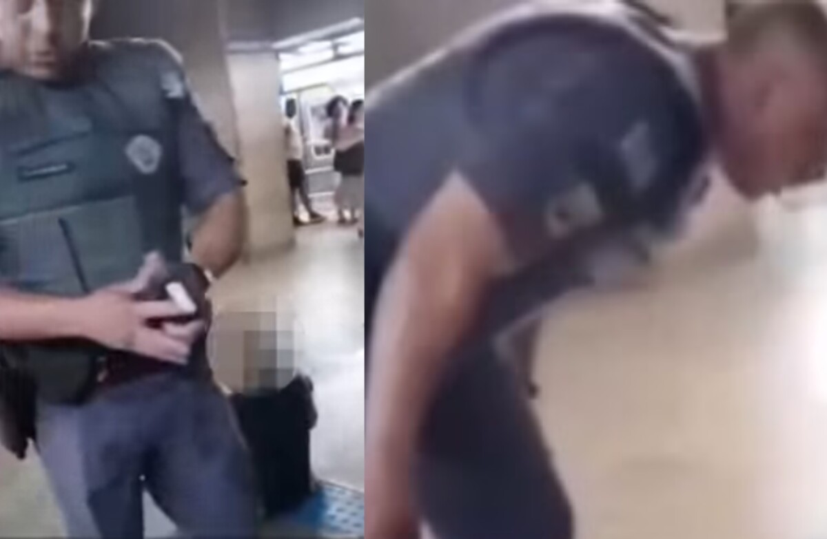 Policial filmado dando tap4 na cara de mulher é afastado; veja vídeo