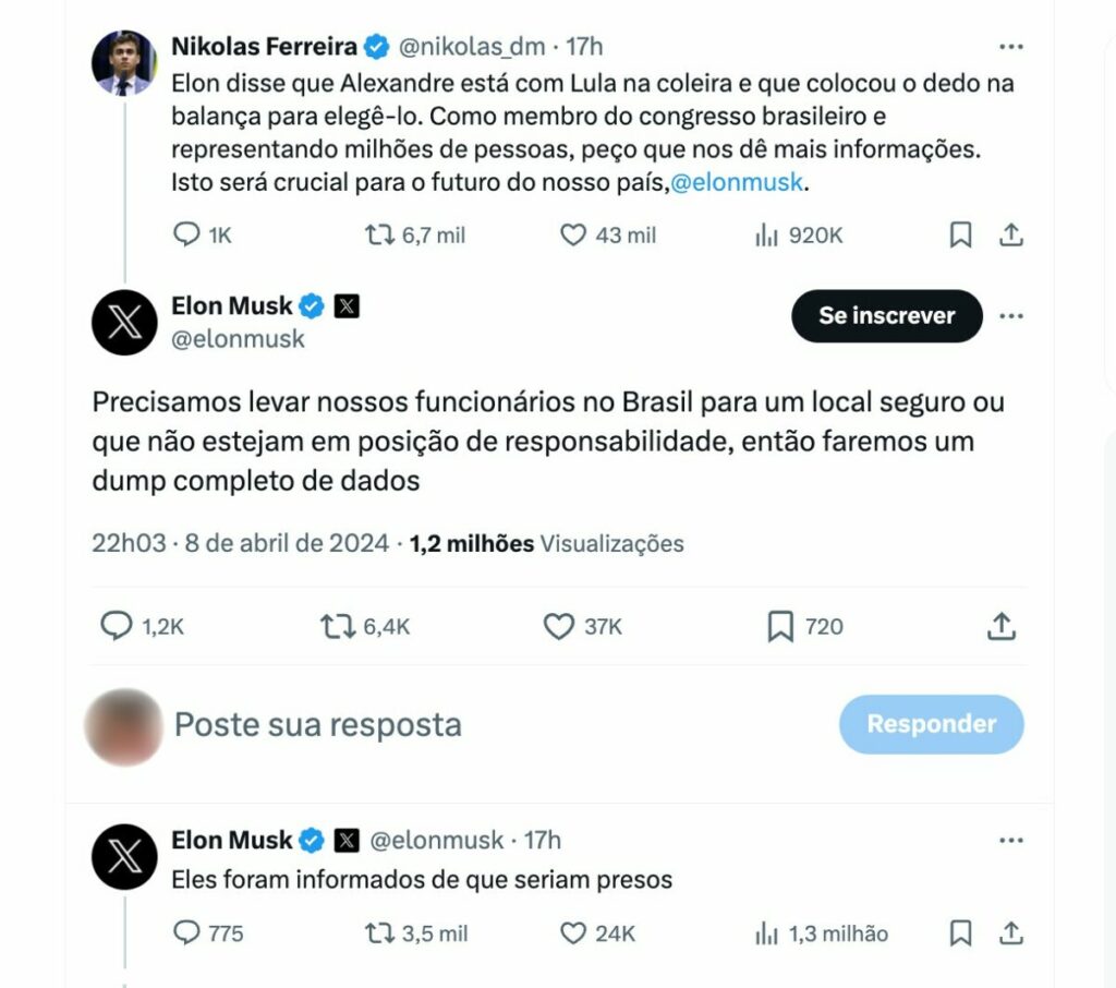 Após ter funcionários do X ameaçados de prisão, Elon Musk diz que irá tirá-los do Brasil; veja