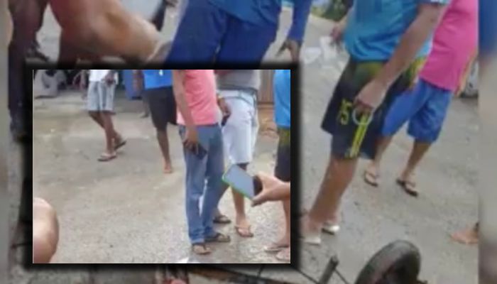 Suspeito de assalt0 é espanc4d0 até a m0rte por justiceiros; veja vídeo