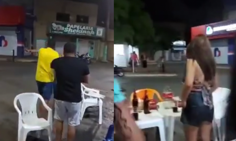Pânico: homem usa machad0 em brig4 de bar e leva a pior; veja vídeo
