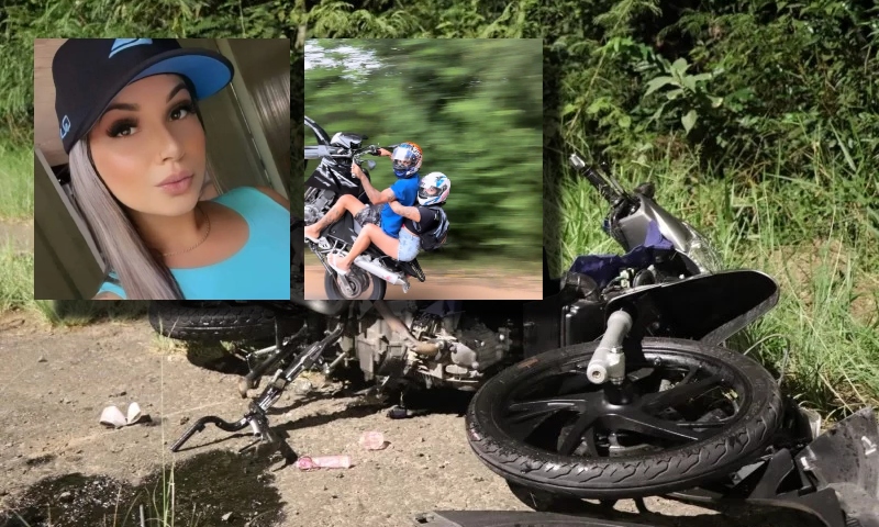 Linda jovem m0rre em acidente de moto com o namorado; veja vídeo