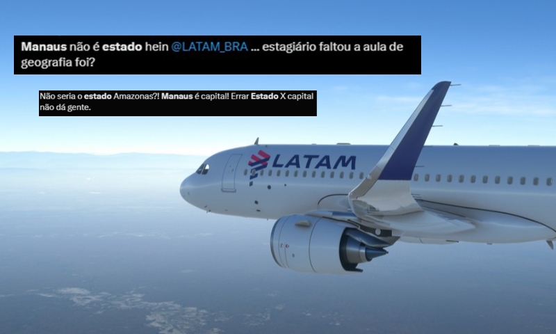 LATAM comete erro gritante ao chamar Manaus de estado e internautas detonam: “Faltou aula de Geografia!”