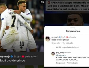 Polêmica: Neymar xinga página que elogiou Mbappé: ‘Baba ovo de gringo’
