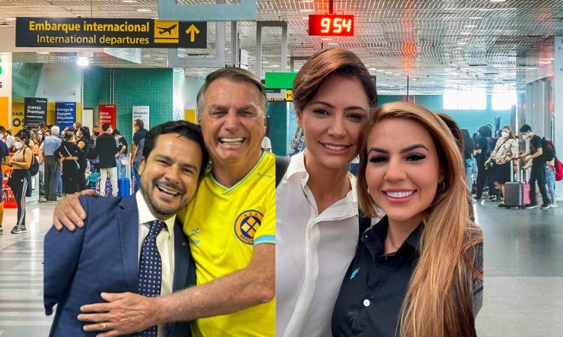 Alberto Neto e Débora Menezes competem por atenção de Bolsonaro e Michelle em Manaus